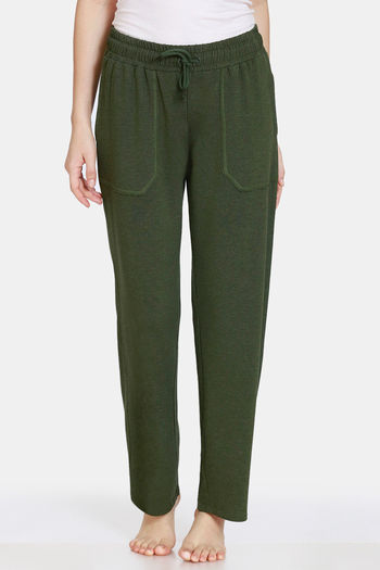 Buy Zivame Knit Poly Loungewear Pants  - Kombu Green
